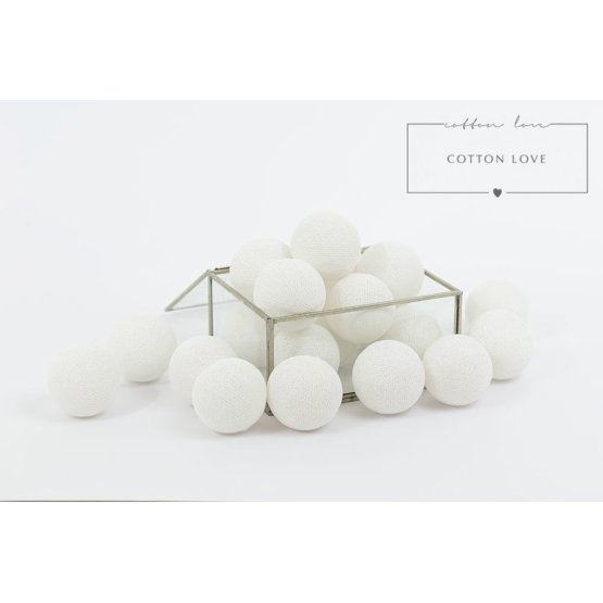 Baumwolle leuchtend LED Kügelchen Cotton Balls - white